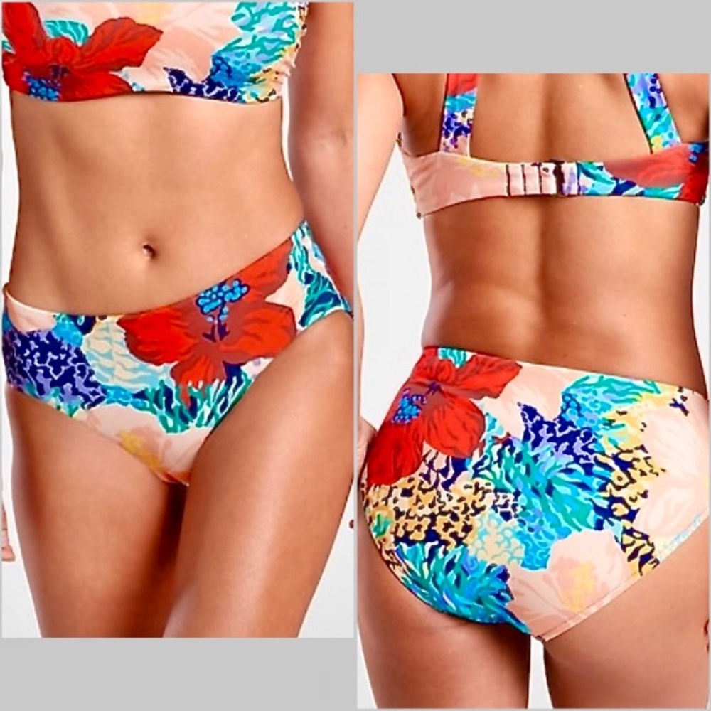 Athleta Bora Bora Multi Floral Bikini Bottoms size XL